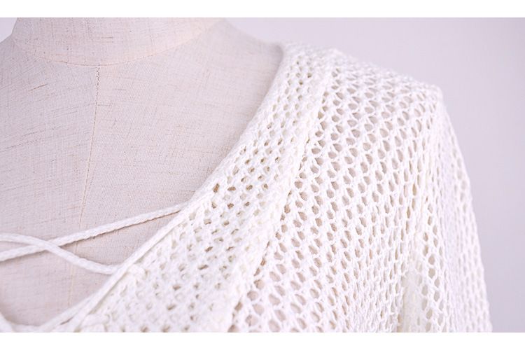 Elegantes Häkel-Bikini-Cover-Up-Strandkleid – Leichter Spitzen-Kimono für Frauen, Boho-Sommerurlaub-Bademode_voghion.com