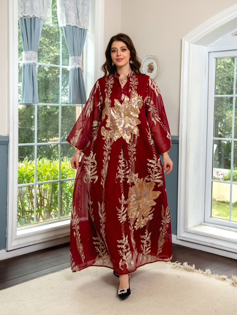 Muslimische Abaya Mit Seilstickerei, Damenrobe, Tradicionell, Modern, Wunderschön, Ramadan_voghion.com