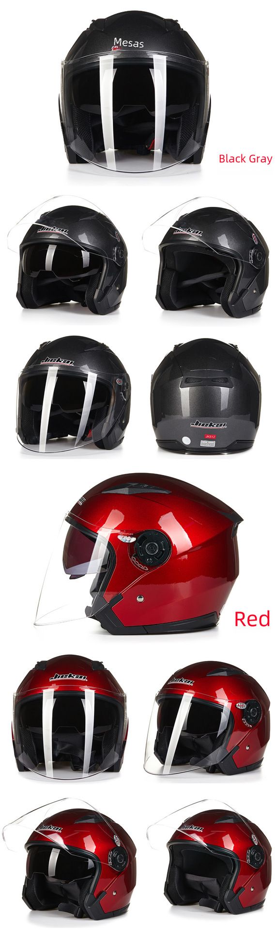 Four Seasons Universal-Doppellinsen-Motorradhelm 3/4 Halbhelm Motorradhelm für Elektrofahrzeuge_voghion.com