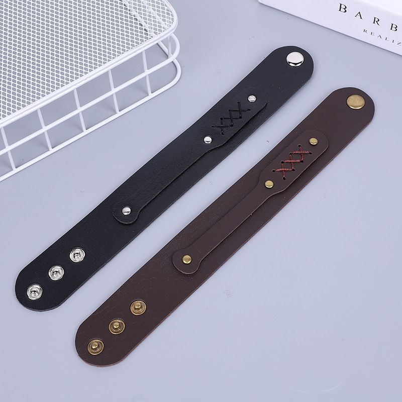 Punk Woven Bangle Men's Fashion Rock Leather Bracelet_voghion.com