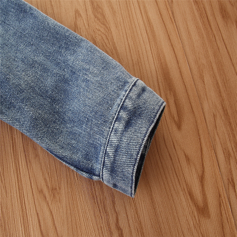 Giacca di jeans da ragazza Giacca autunnale con lettere d'amore con paillettes per bambini_voghion.com