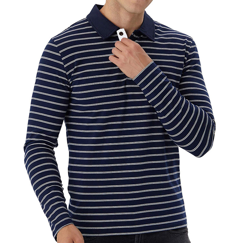 boy Boy 2020 Autumn Winter New Cross-Border Striped Golf Long Sleeve British Style Men's Polo Shirt_voghion.com