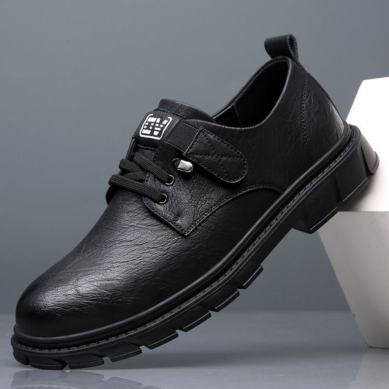Spring New Breathable Casual British Style Work Non-Slip Soft Sole Business Men's Leather Shoes_voghion.com