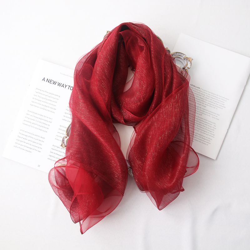 New Scarf For Women, Autumn And Winter, Shiny Versatile Long Scarf, Mulberry Silk Wool Shawl, Dual-use_voghion.com