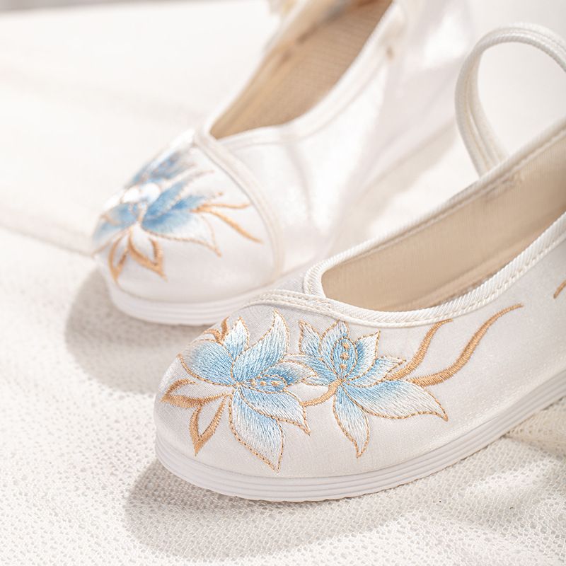 Damenschuhe für Frühling und Sommer, neue Stoffschuhe im antiken Stil, bestickte Schnalle, bestickte Schuhe, Stoffschuhe im Ethno-Stil, weiche Sohle, größere Größe_voghion.com