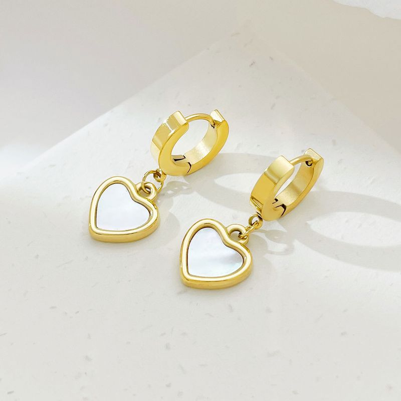 Einfaches Temperament Mutter Shell Liebe Ohr Schnalle Mode High Sense Licht Luxus Nischenschmuck Exquisite Ohrringe_voghion.com