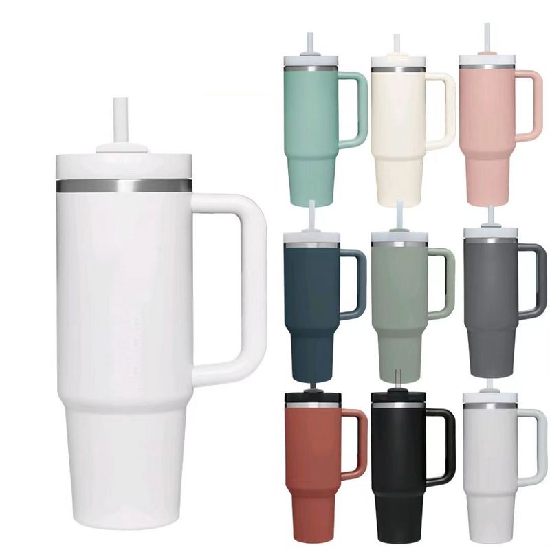 Large capacity 40oz car with straw handle Portable Ice Bully Cup American 304 stainless steel thermos cup_voghion.com