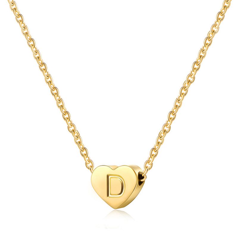 colar de aço titânio com 26 letras de amor em formato de coração_voghion.com