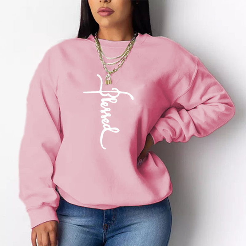 N8889B7 Damen-Oberteil, bedruckt, groß, ohne Hut, lässig, locker, vielseitig, langärmelig_voghion.com