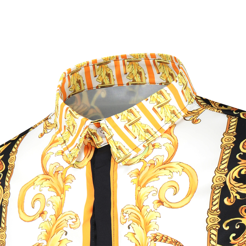 Men's clothing 3D digital print fashion shirt slim long sleeve shirt_voghion.com