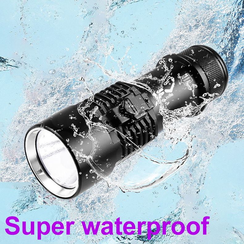 Duikzaklamp XHP70 Duikzaklamp van aluminiumlegering met sterk licht, geel en wit licht, dubbele lichtbron_voghion.com