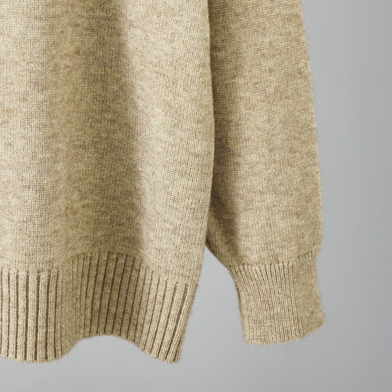 Ensemble de pantalons tricotés doux et polyvalents pour femmes, col mi-haut, pull ample décontracté, vent doux_voghion.com