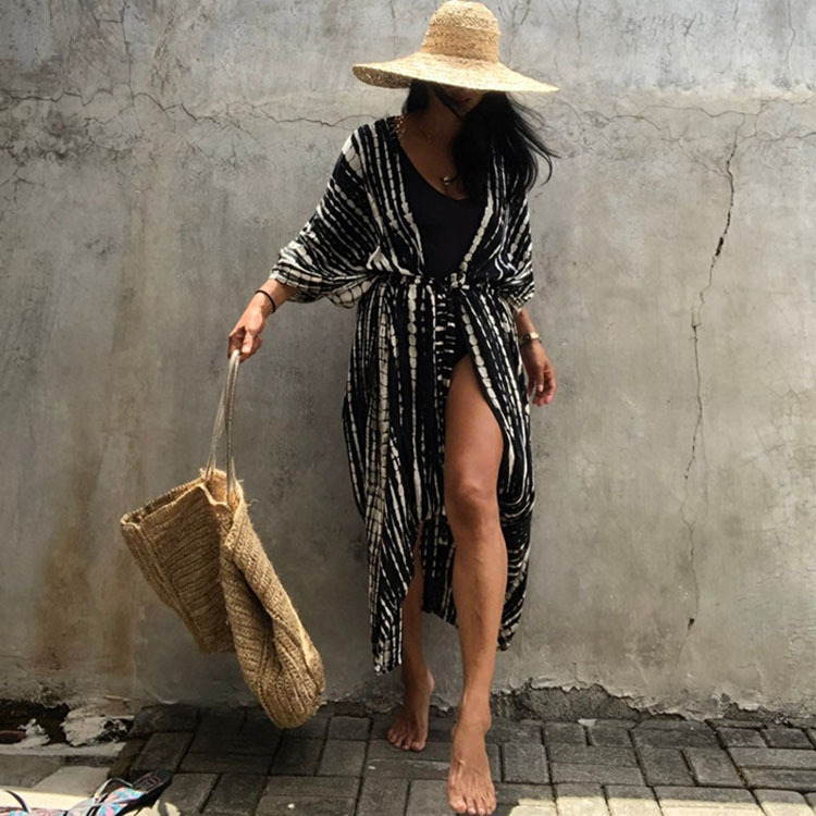 Dámské plážové bikiny s korektorem a batikovaným vzorem_voghion.com