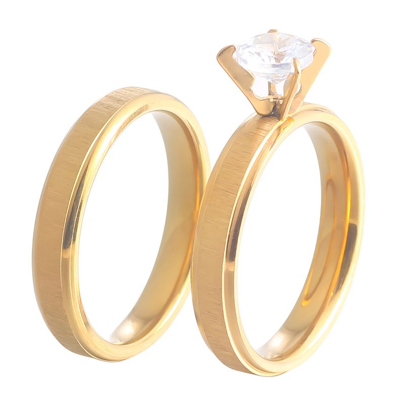 Bague de mode féminine en acier inoxydable, bijoux personnalisés en acier titane pour hommes, bague en diamant d'eau en pierre Mosang pour Couple_voghion.com