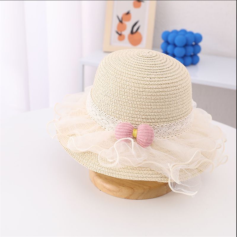 Set di borse di paglia per bambini, parasole per donne, protezione solare, cappello da spiaggia in rete, estivo da principessa_voghion.com