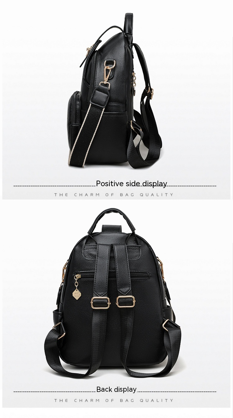 2024 New Soft Leather Backpack For Women's Fashion Leisure Large Capacity Multi Functional Backpack Versatile Outgoing Backpack_voghion.com