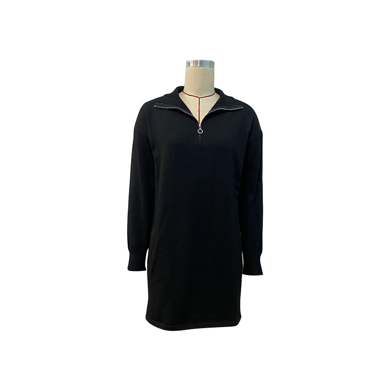 Modisches, einfarbiges Pulloverkleid für Damen_voghion.com