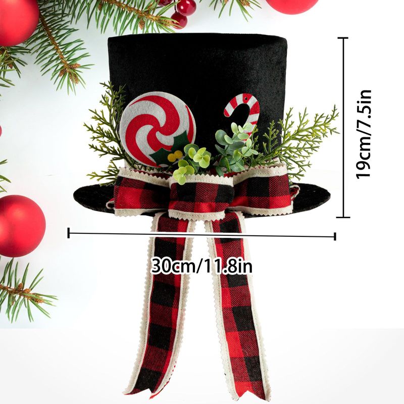 Black With Hat Bow Christmas Decoration Tree Top Star_voghion.com