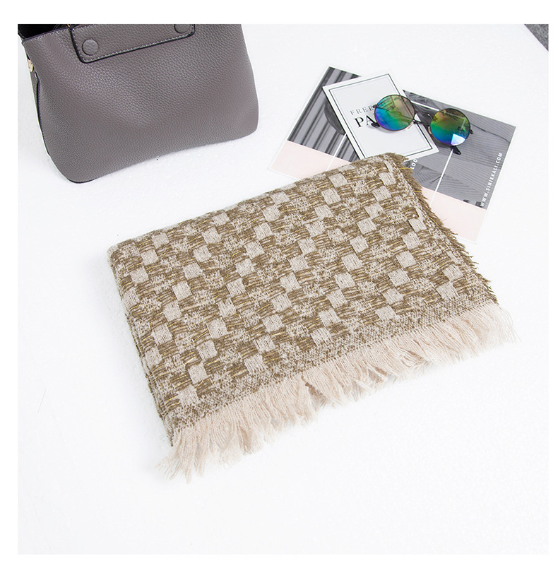 Collo da uomo unisex spesso con scialle in suplaid con flusso di filigrana per le donne_voghion.com