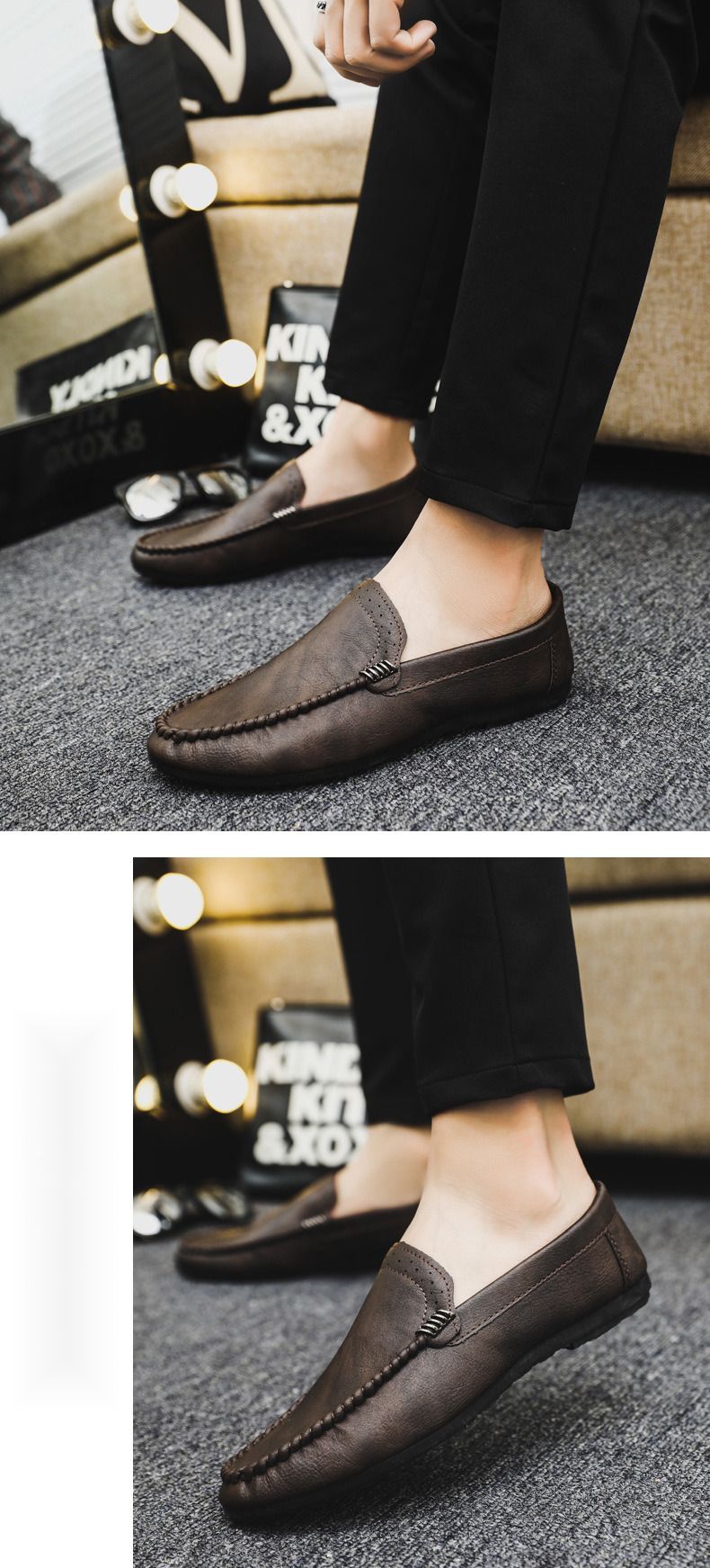Loafers Männer Casual Schong Luxus Slip-on Summer Designer Mann Mokassinen Atmungsaktiv Männer Fuerschong_voghion.com
