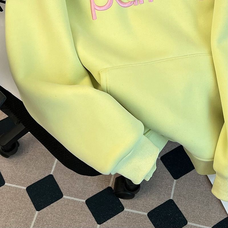 Women's Clothing plush sweatshirt with embroidered flowers for autumn and winter warm tops, thickened and loose large size women's hooded sweatshirt_voghion.com