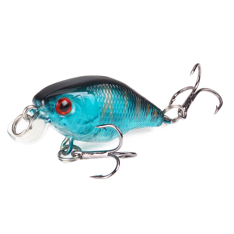 Lure Bait Rock Fat Man 4cm/4,6g Sort Tre Kroge Plastic Simulering Fiskeagn Hard Bait Bait Fiskeudstyr_voghion.com
