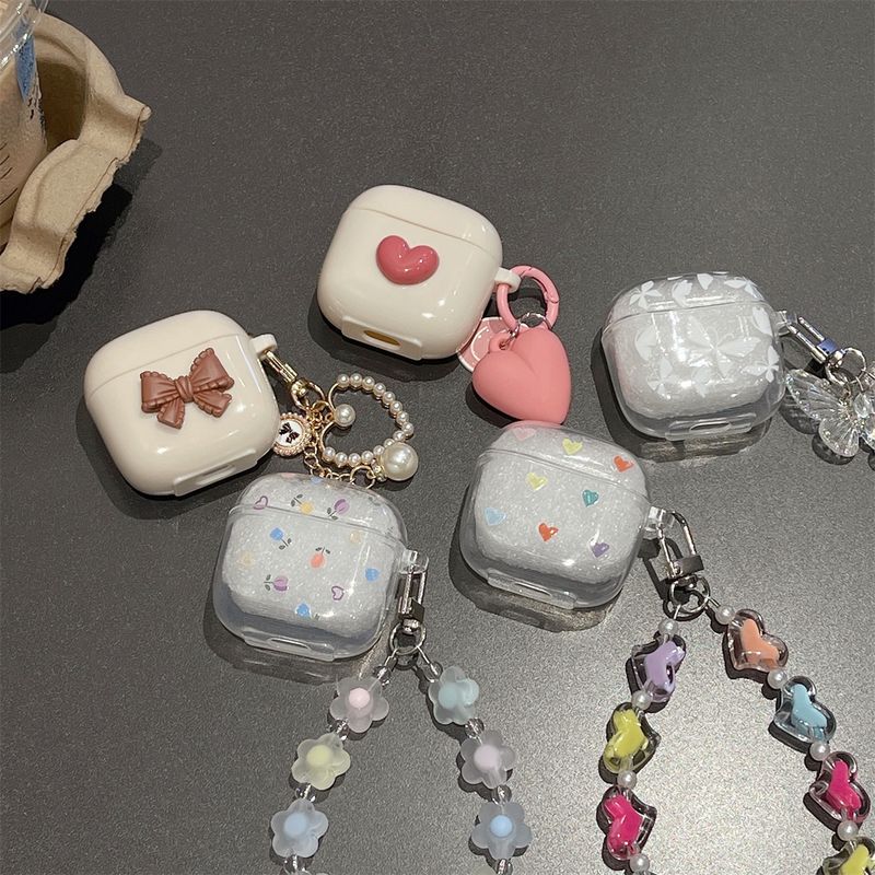 Hjärtmönster Hörlursfodral med armband för HUAWEI FreeBuds 5i SE2 Lenovo HT38 LP40 AirPods Skyddsfodral Hörlurstillbehör Skyddslåda_voghion.com