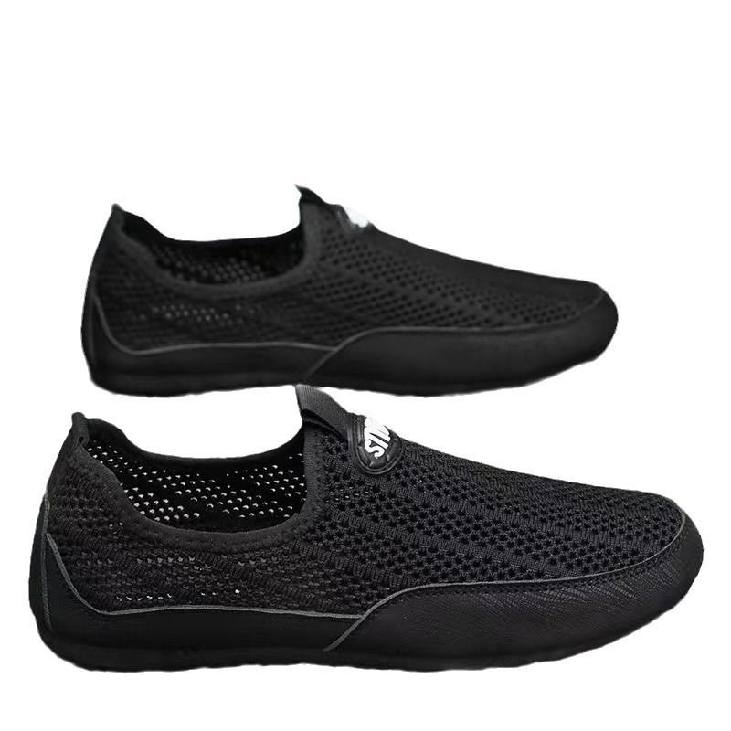 Herren Sommer Fliegen Gewebte Sport Freizeit Dünne Sohle Mesh Schuhe, Männer Und Arbeit Weiche Sohlen, Leichter Arbeitsschutz_voghion.com