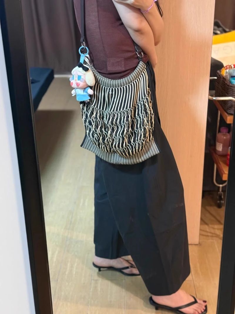 small Mesh Depression Design Color Collision Shoulder Bag Casual Versatile Personalized_voghion.com