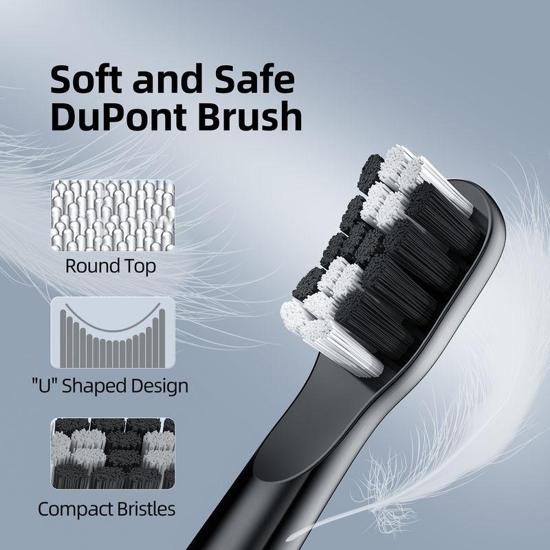 Travel Agency Toothbrush |Electric Sonic Wave |1 Battery Can Last For 90 Days |Can Be Checked In By Plane |Suitable For Both Children And Adults|Black_voghion.com