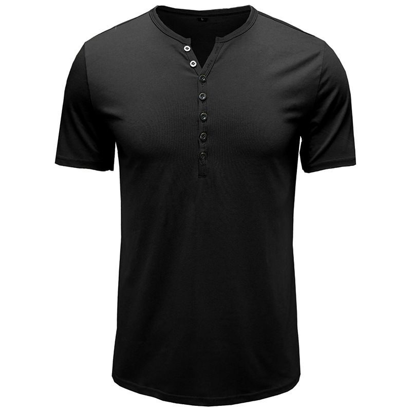 2025d Summer New Short Sleeve Men's T-Shirt Clothing Henley Shirt Shirts_voghion.com