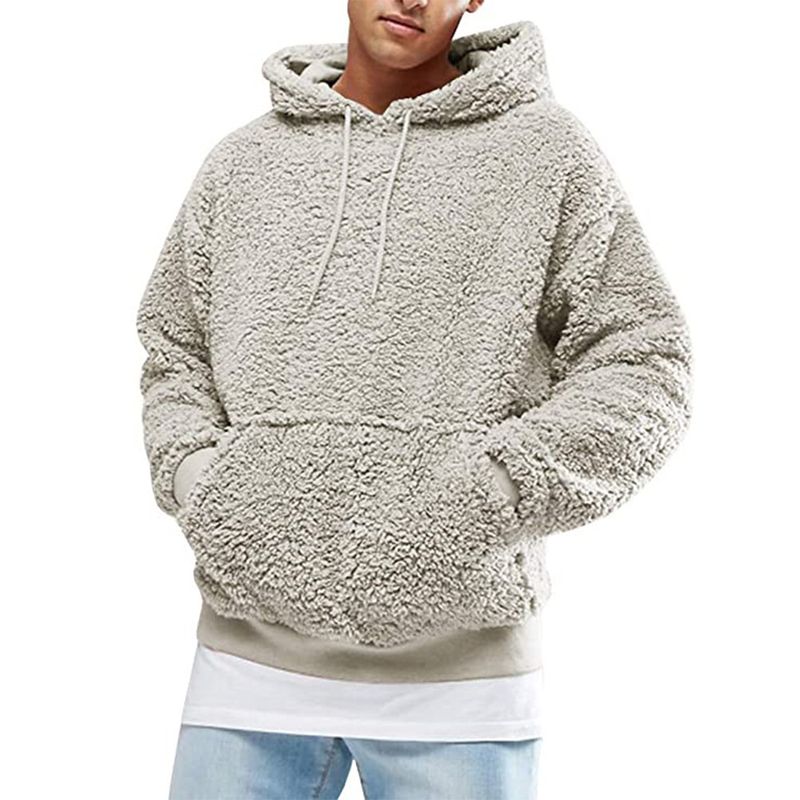 Felpa con cappuccio foderata in pile da uomo autunno inverno 2025_voghion.com