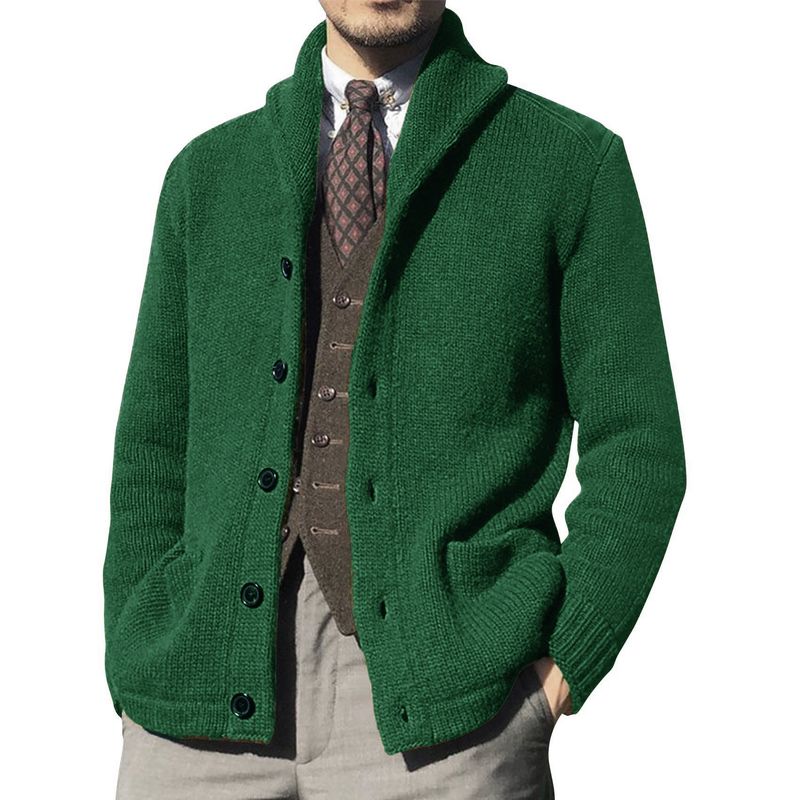 "Herren-Strickjacke aus Polyester – Klassischer Pullover mit offener Vorderseite für Business Casual (M-XXL, 5 neutrale Töne)"_voghion.com