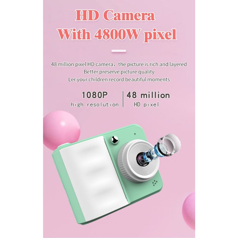 1 juego de cámara Polaroid para niños que puede tomar fotografías e imprimir juguetes para niñas de alto nivel de píxeles, regalos de cumpleaños, regalos de Navidad y Año Nuevo_voghion.com