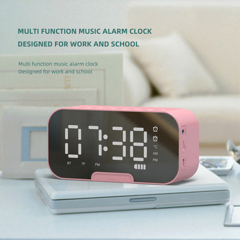 Q5 Wireless Bluetooth Speaker Mirror Multi functional Clock Card Mini Audio Gift_voghion.com