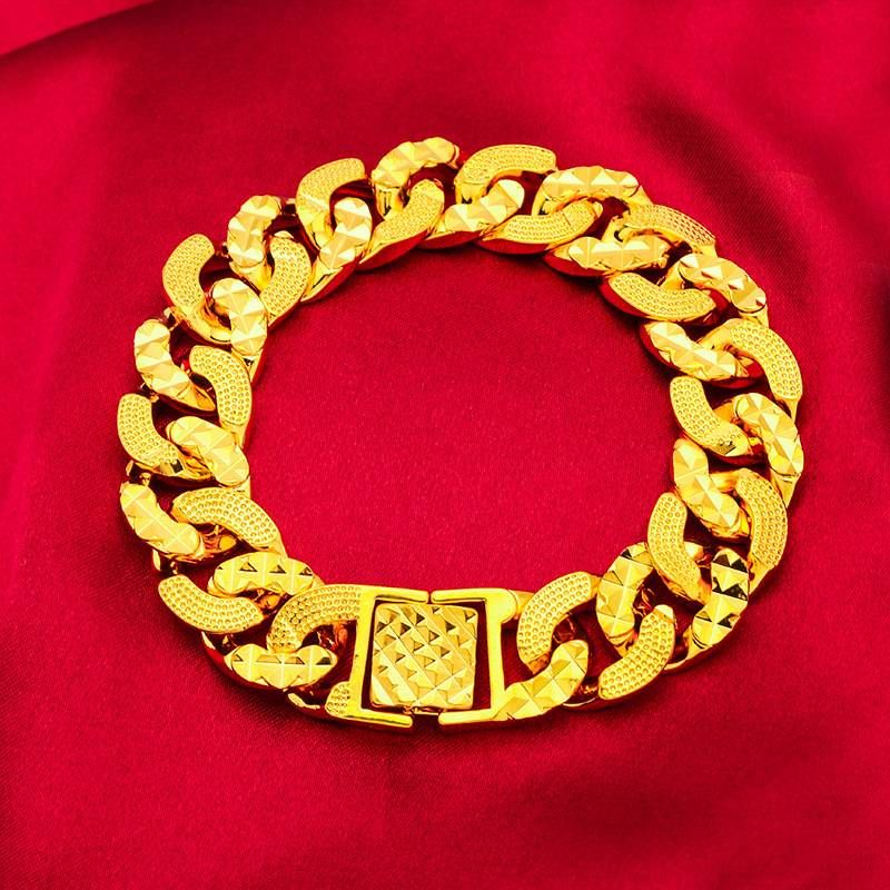 Vieam Sand Gouden Armband Heren Verguld Dames Paardenzweep Liefhebbers Lange Tijd Vervaagt Niet Armband_voghion.com