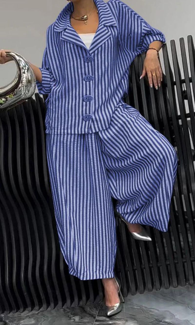 Damenbekleidung 2-teiliges Damen-Set mit kariertem Anzug und Kragen, hohe Taille, lockere Neun-Punkt-Hose_voghion.com