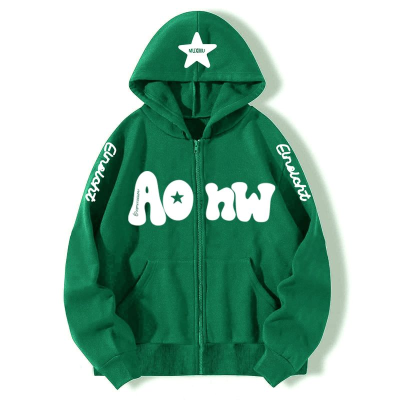 2023 Zip up Mode lässig Hoodie Herbst/Winter Plüschjacke_voghion.com