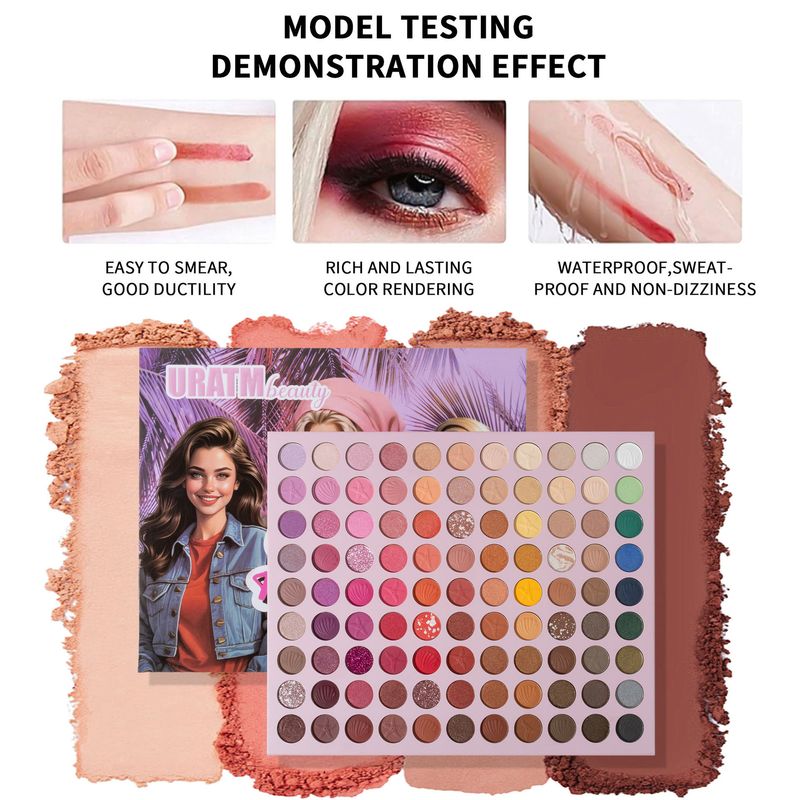 URATM 99-Color Makeup Palette - Matte, Pearlescent & Fine Shimmer Eyeshadows - Long-Lasting, Smudge-Proof, Highly Pigmented & Waterproof_voghion.com