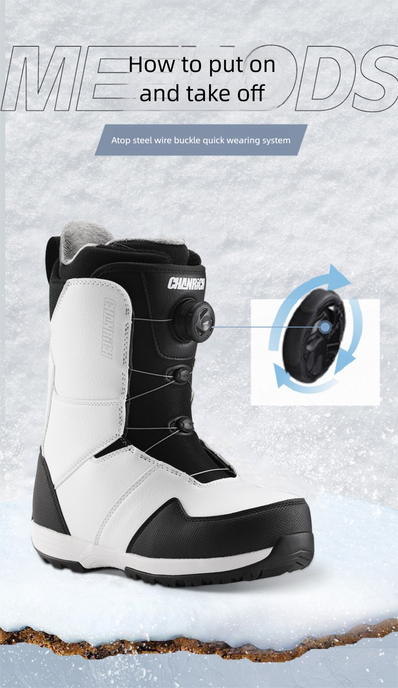 Snowboardstiefel für Erwachsene mit BOA-Stahlschnalle, Schnellverschluss, warm und rutschfest – ideal für Damen und Herren._voghion.com