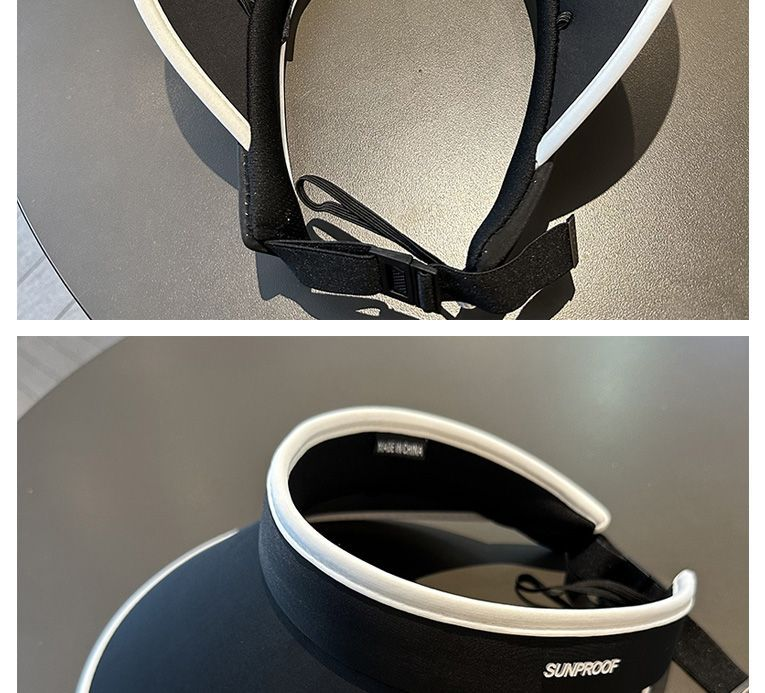 Tom sommarhatt damsolskyddshatt med stor brätte hopfällbar hårbåge solhatt UV-beständig ansiktsblockerande solhatt_voghion.com