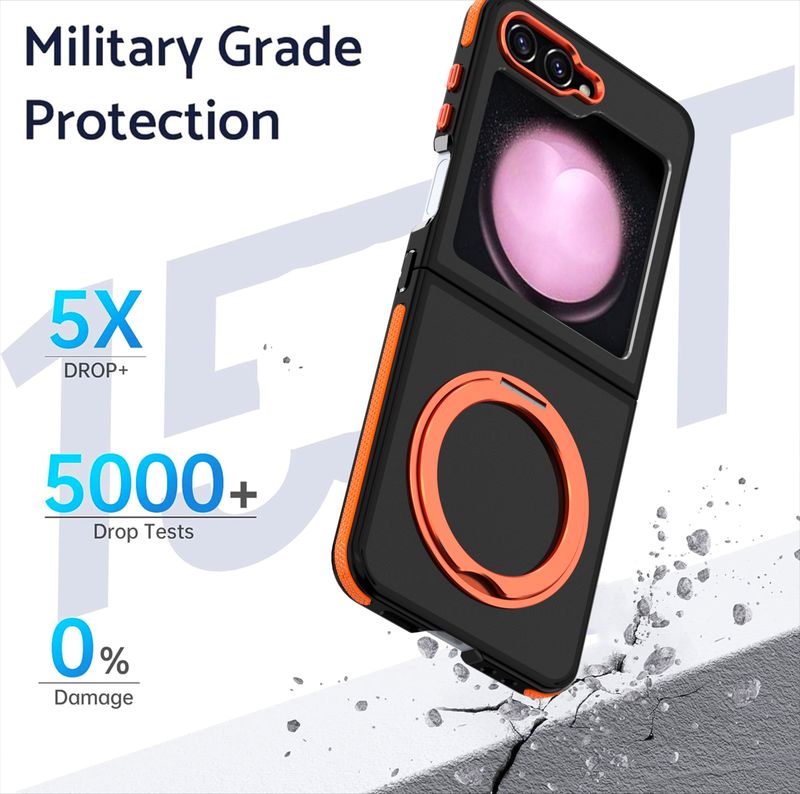 360° draaibare ringhouder telefoonhoesje voor Samsung Galaxy Z Flip 6 Flip6 5G schokbestendige harde schaalhoes_voghion.com