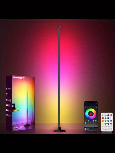 RGBIC Corner Floor Lamp App Remote 16 Million Colors, 68 Scenes, Music Sync, Timer, - Smart For Living Bedroom, Gaming_voghion.com