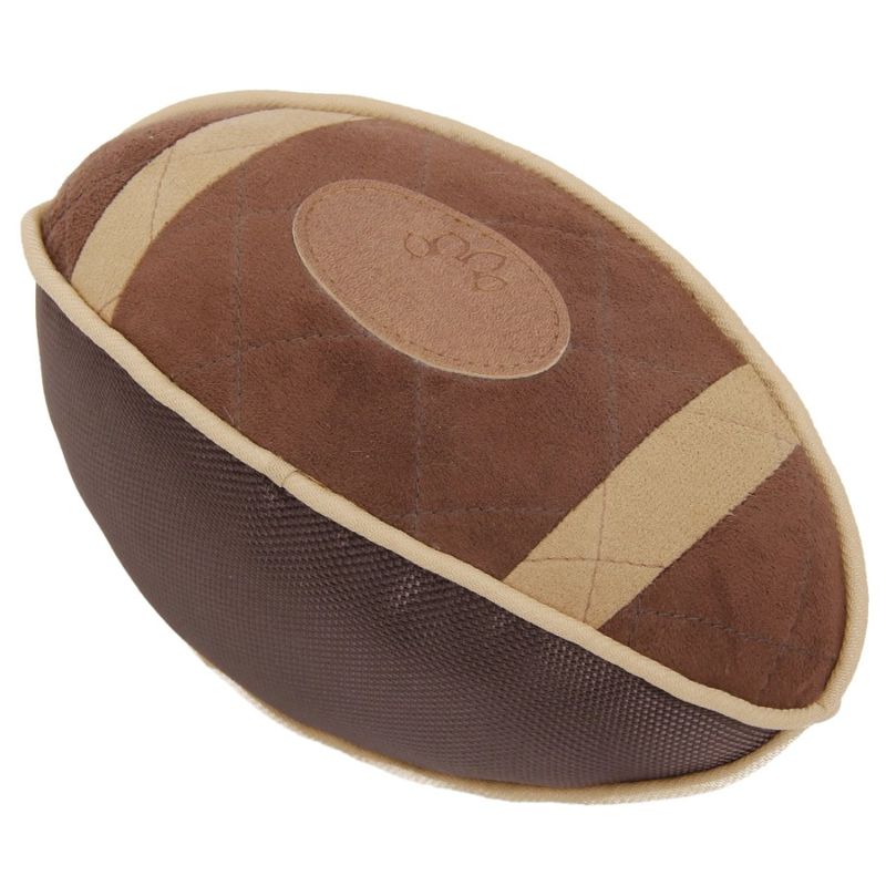 Oxford Life Durable Toy Plush Football And Nylon Dog Pet Mesh Squeaky 'Pugskin'_voghion.com