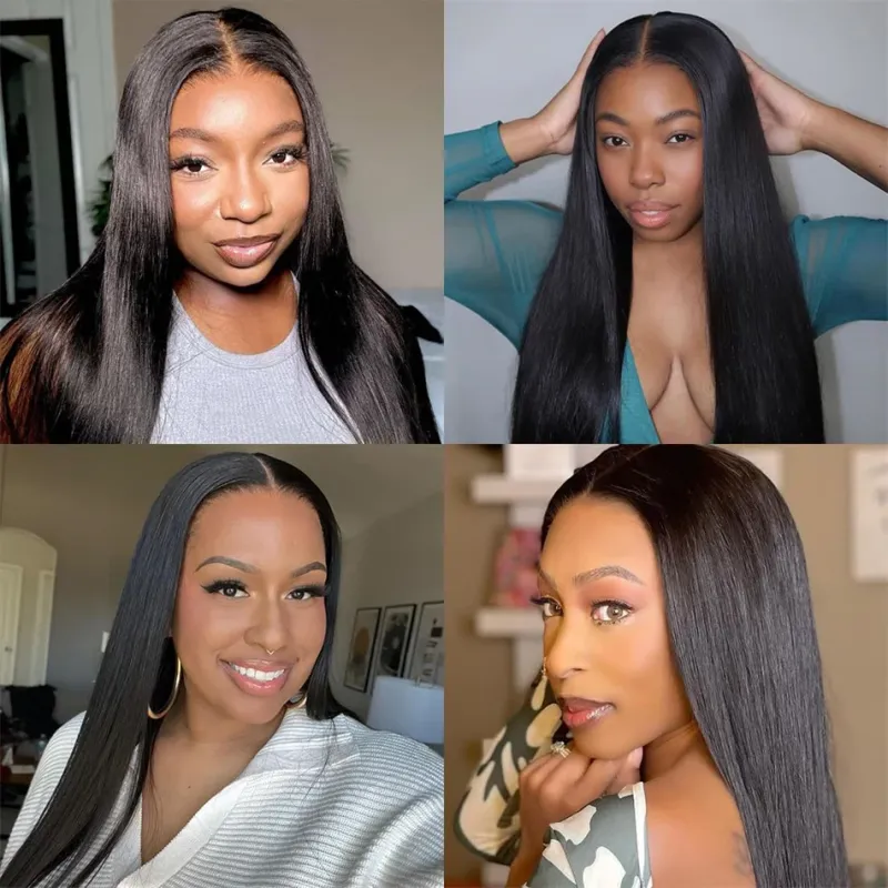 180% Remy-kuvioinen Brasilialainen Kerrostettu Suora Peruukki 16-32 Liimaton Lace Front Aitohiusperuukki Naisille Valmiiksi Nypitty Peruukki_voghion.com