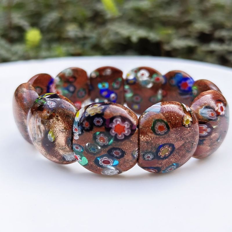 Handgefertigtes DIY-Armband aus elastischem Band mit Camouflage-Tausendblumen-Glasur für Damen_voghion.com