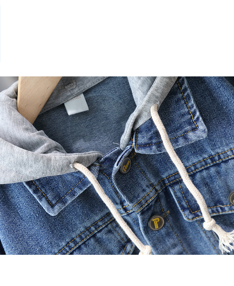 Cappotto in denim da ragazzo Primavera e autunno Top con cappuccio autunnale per bambini è alla moda e bello_voghion.com