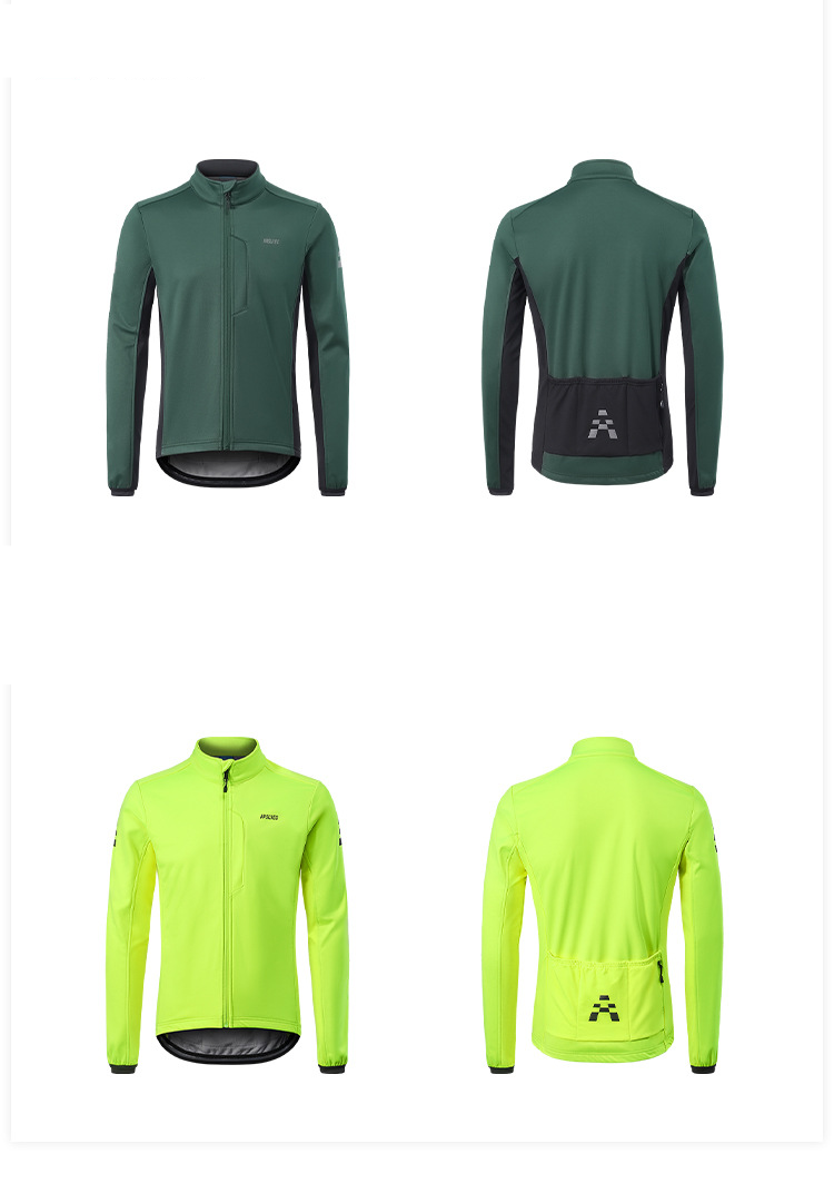 Vêtements pour hommes Vélo VTT Vêtements d'équitation trois couches de polaire composite mâle coupe-vent veste polaire chaude veste col montant_voghion.com