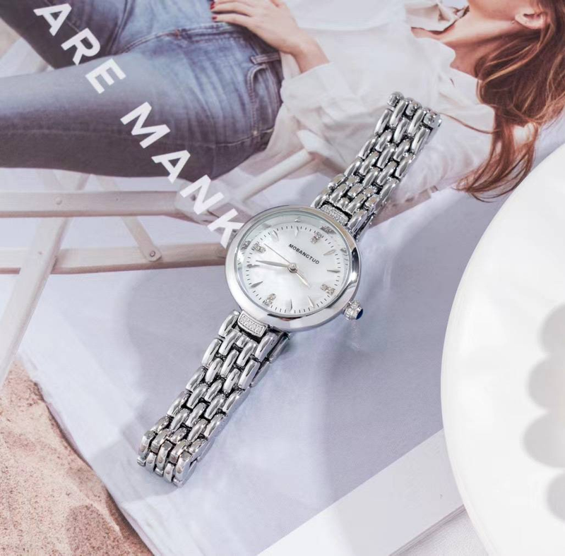 Fresh Small Disc Dial Illusion Mother Of Pearl Watch Pull Clasp Design Women's Watch Dial 26mm_voghion.com