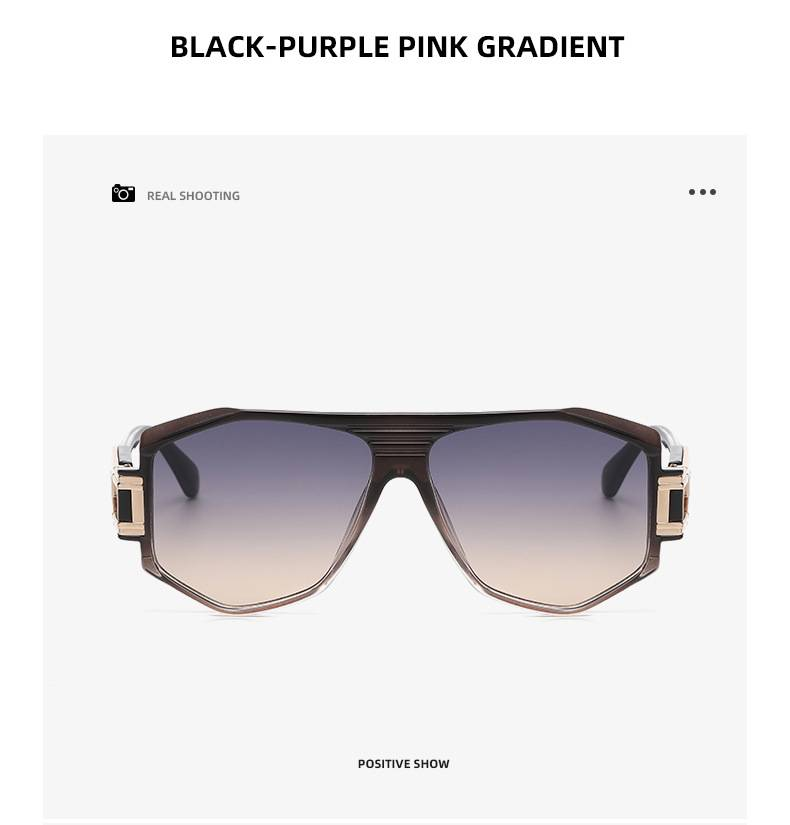 TGOGO Neue Pilotensonnenbrille für Herren ist keine europäische und amerikanische Straßenfotografie, moderne, polygonale Retro-Krötenbrille mit großem Rahmen, UV400_voghion.com